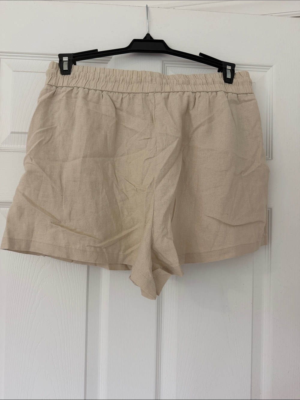 Zara Linen beige Drawstring Shorts, size large - Picture 5 of 5